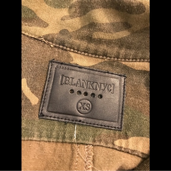 BLANK NYC Brigade Camo Military Jacket Coat Army Olive Green Long Sleeves - Picture 8 of 11